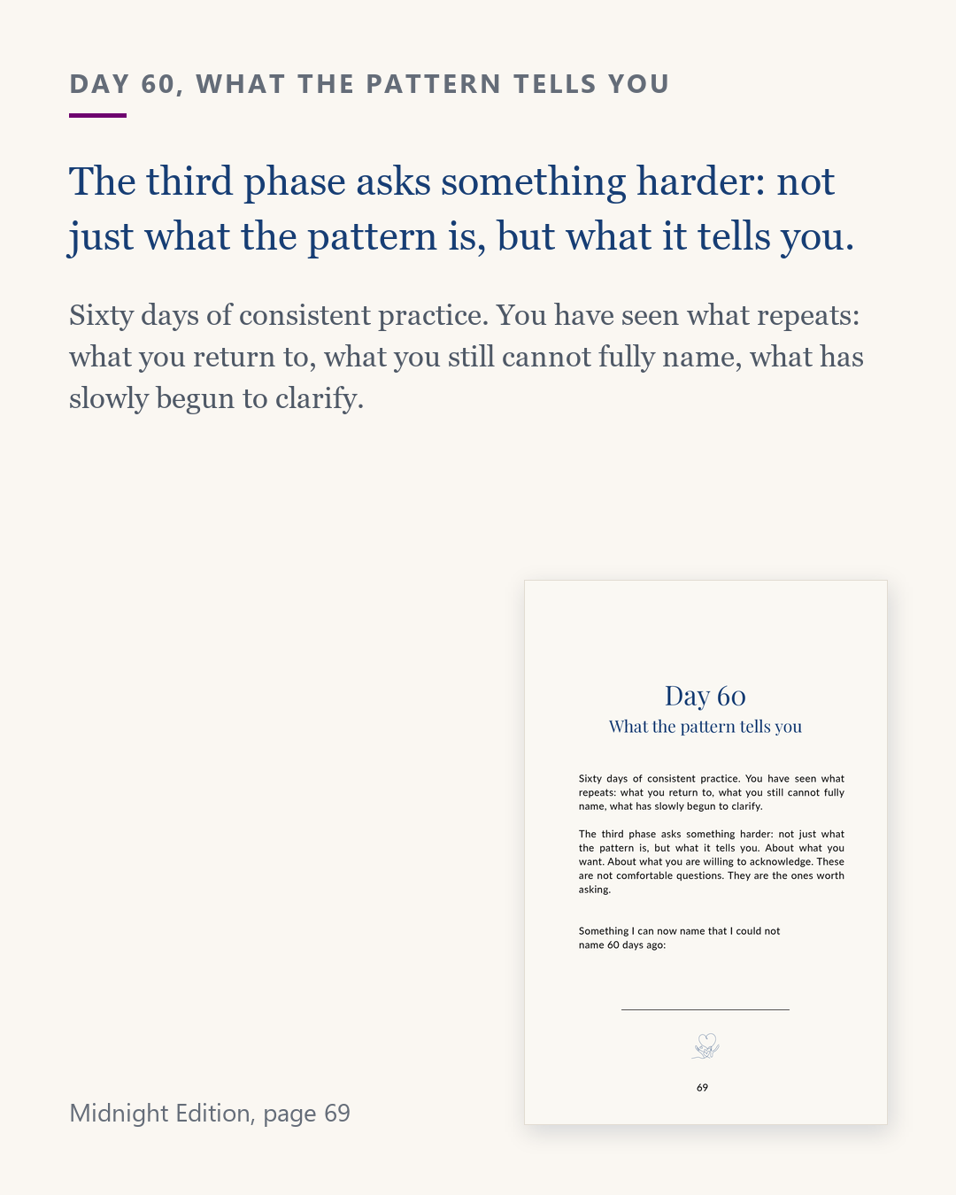 Excerpt from the Midnight Edition, page 69, the third phase asks what the pattern tells you