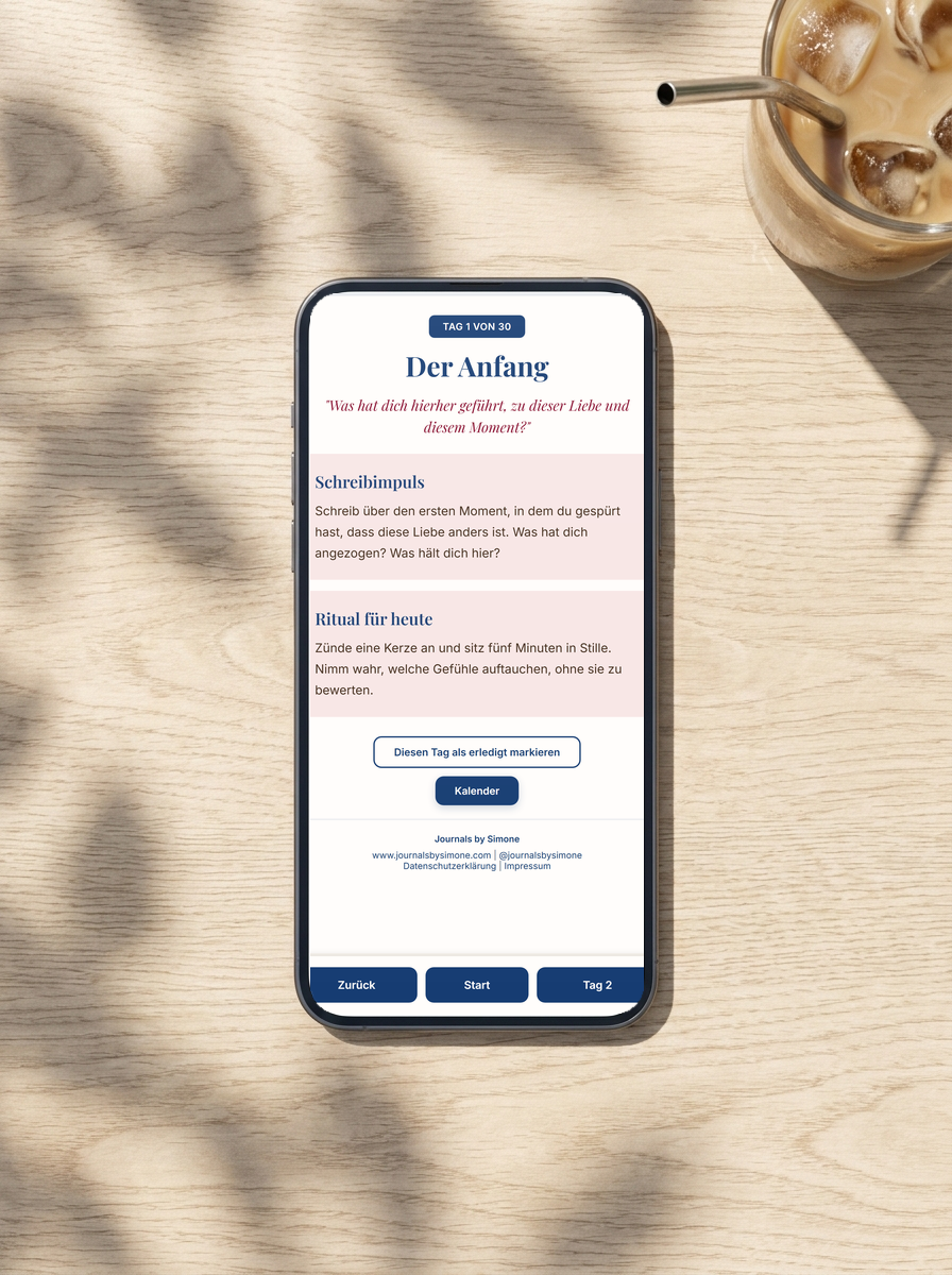 Kalender für emotionale Klarheit am Smartphone: Tag 1 mit Schreibimpuls und Ritual