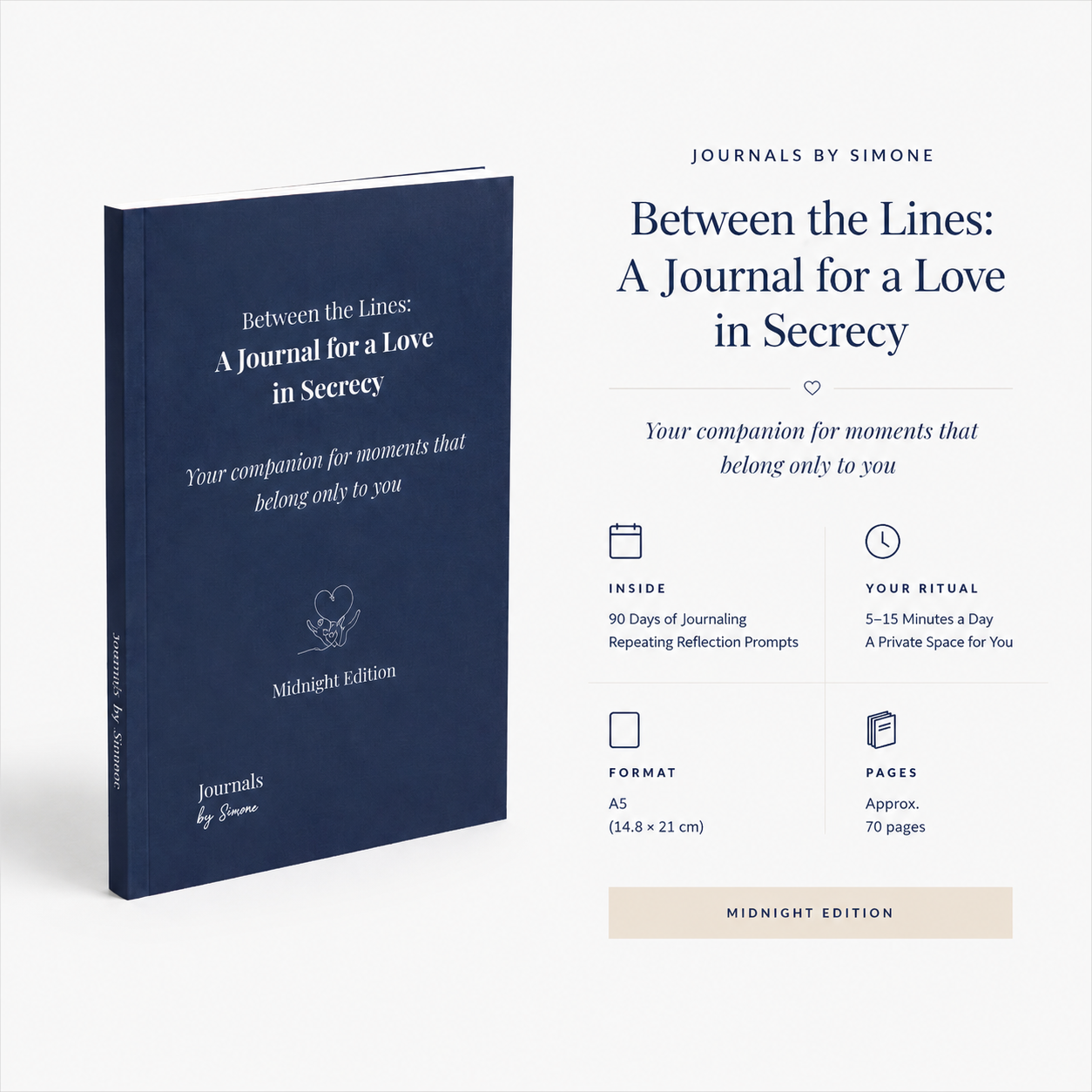 Love in Secrecy Journal Midnight Edition – Print Edition (90-Day Guided Reflection Journal)
