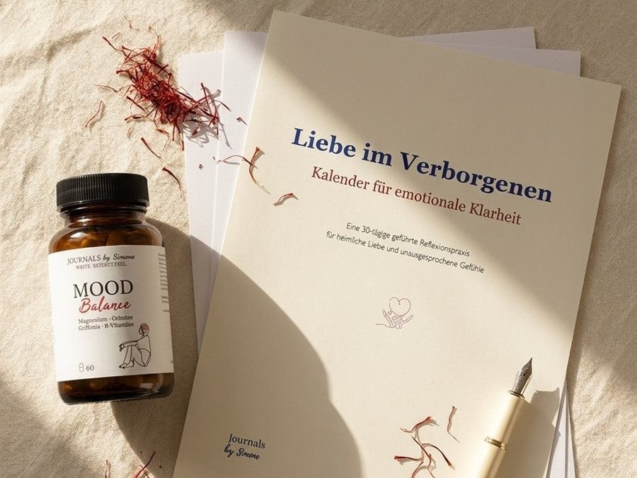 Gedruckter Kalender für emotionale Klarheit neben Mood Balance