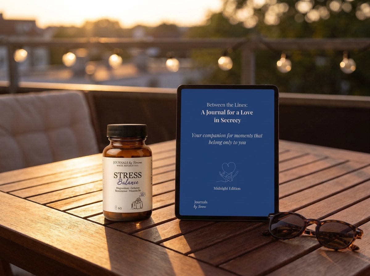 Love in Secrecy Midnight Edition neben Stress Balance auf der Abendterrasse